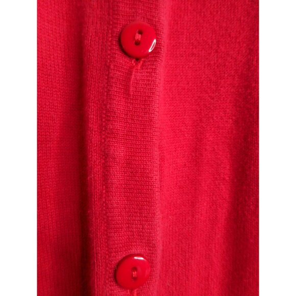 Studio Works Womens Red Button Front Cardigan Knit Long Sleeve Cotton Size 2X - Picture 6 of 7
